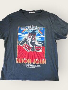 Elton John Graphic Tee - Dark Blue with Red Accents On Daydreamer T-shirt